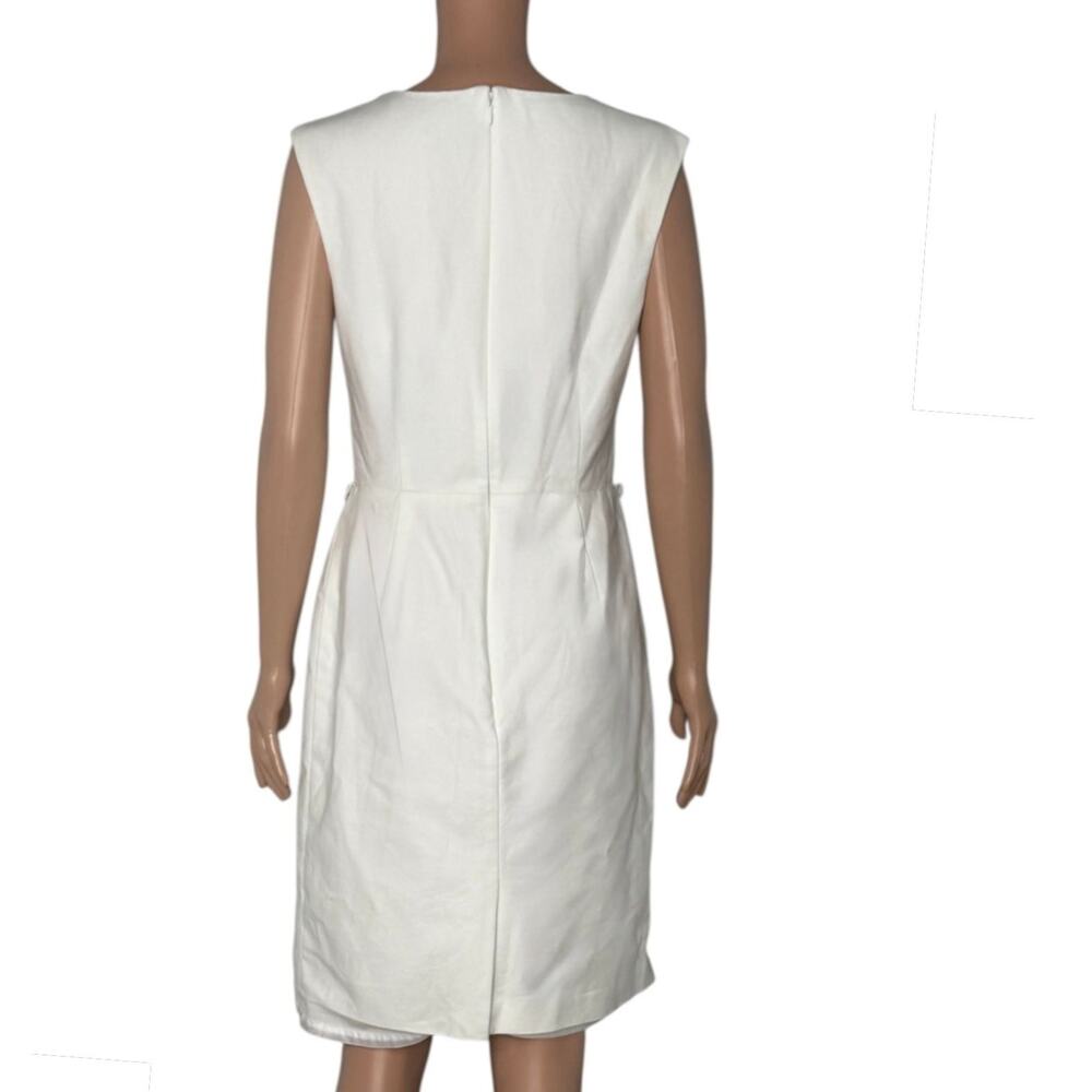 Black Republic Sleeveless Sheath Dress, Cream White Midi, Women's Size 10 - Picture 3 of 4